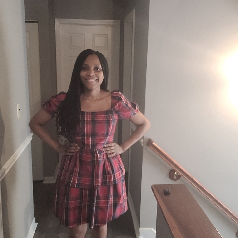 NWT- Copper Key Red Plaid Dress-Juniors